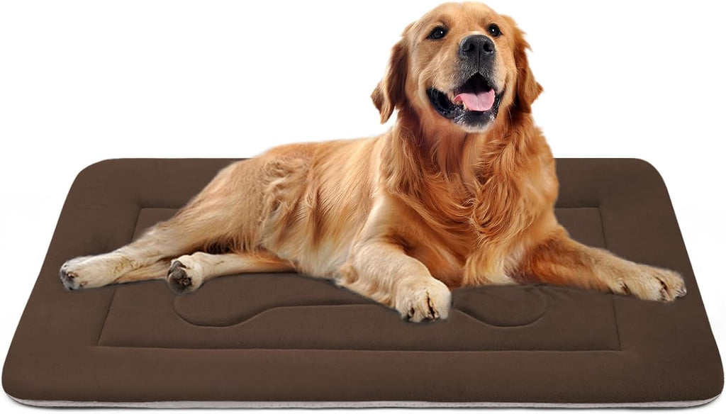 Large Dog Bed Soft Dog Crate Pad Mat, 42 in Non-Slip Bottom Washable Dog Sleeping Mattress Pet Beds Cat Bed Kennel Pad, Dark Blue Gray