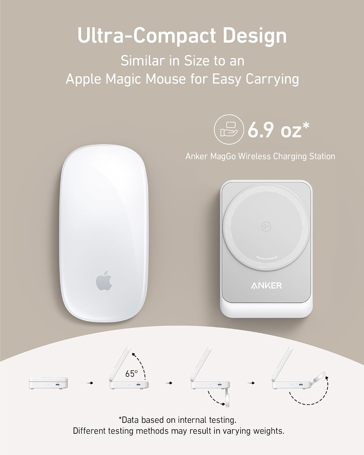 Anker MagGo 3-in-1 MagSafe Compatible Qi2 15W Foldable Charging Station | Qi2 Certified Wireless Charging Stand, for iPhone 17 / 16 / 15 / 14 Series, AirPods, Apple Watch Ultra (Adapter Included)