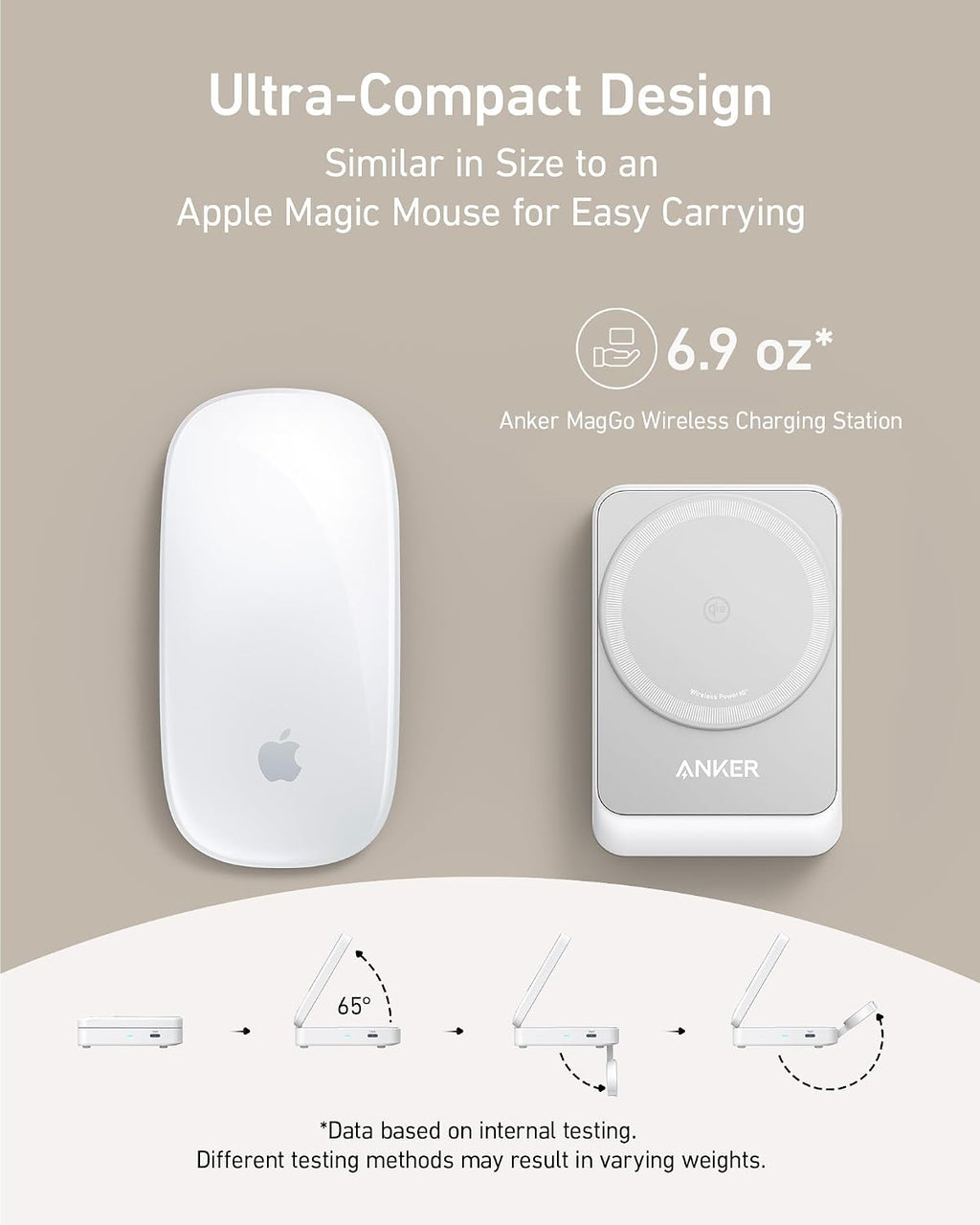 Anker MagGo 3-in-1 MagSafe Compatible Qi2 15W Foldable Charging Station | Qi2 Certified Wireless Charging Stand, for iPhone 17 / 16 / 15 / 14 Series, AirPods, Apple Watch Ultra (Adapter Included)
