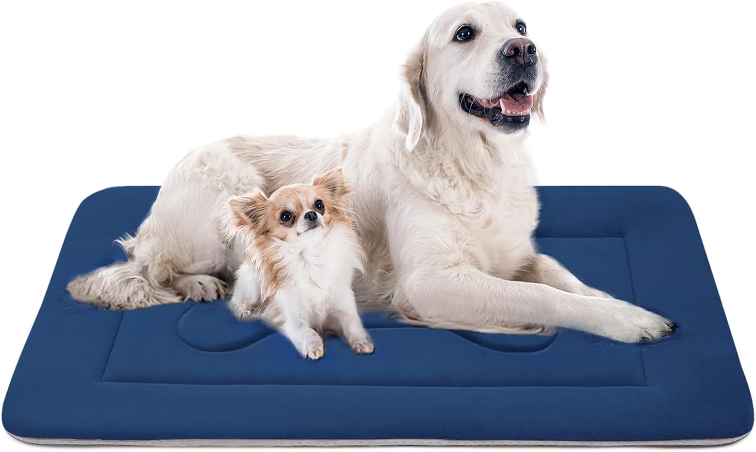 Large Dog Bed Soft Dog Crate Pad Mat, 42 in Non-Slip Bottom Washable Dog Sleeping Mattress Pet Beds Cat Bed Kennel Pad, Dark Blue Gray