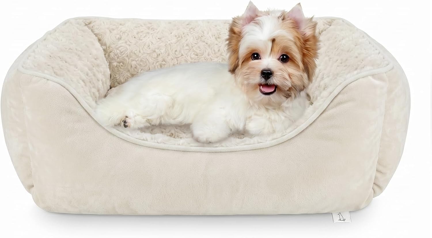 JOEJOY Rectangle Dog Bed for Large Medium Small Dogs - Washable Orthopedic Sofa Bed, Soft Breathable Puppy & Pet Cuddler, Durable Calming Dog Bed with Anti-Slip Bottom, Multiple Sizes, Beige
