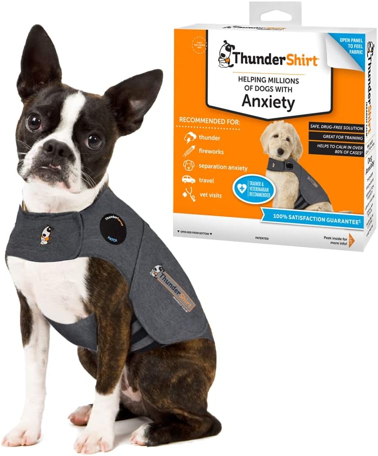 ThunderShirt for Dogs, Medium, Heather Gray Classic - Dog Anxiety Relief Calming Vest