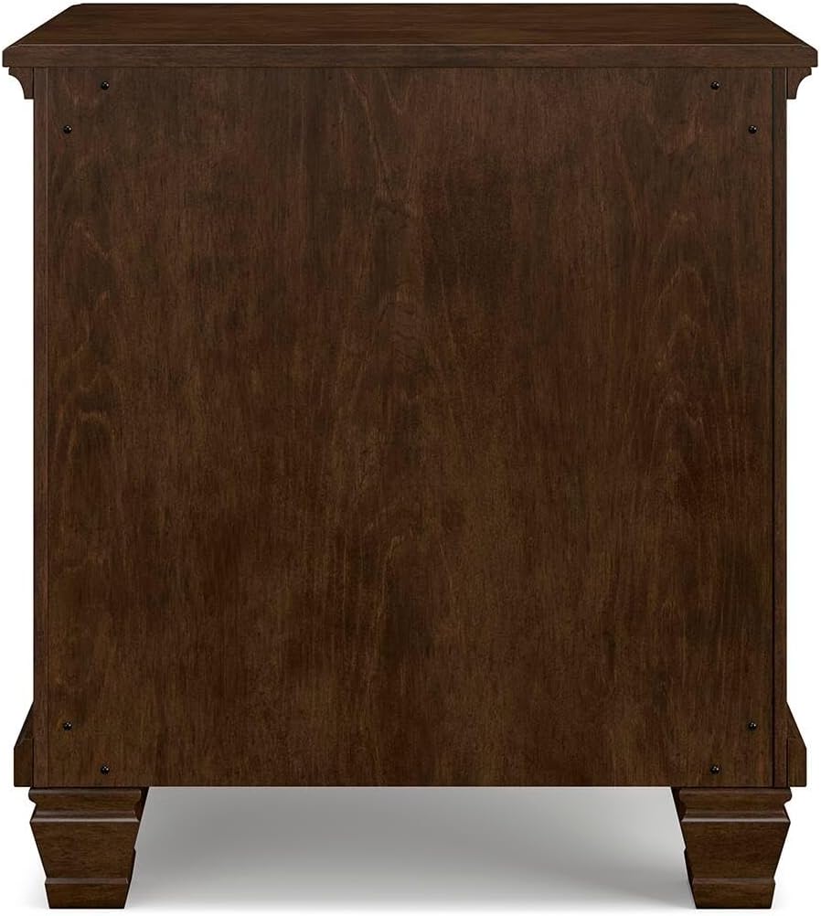 Signature Design by Ashley Danabrin Classic 2 Drawer Nightstand for Bedroom, 26.63" Tall, Dark Brown