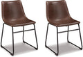 Signature Design by Ashley Mid Century Centiar 18.75" Dining Bucket Chair, 2 Count, Black and Brown