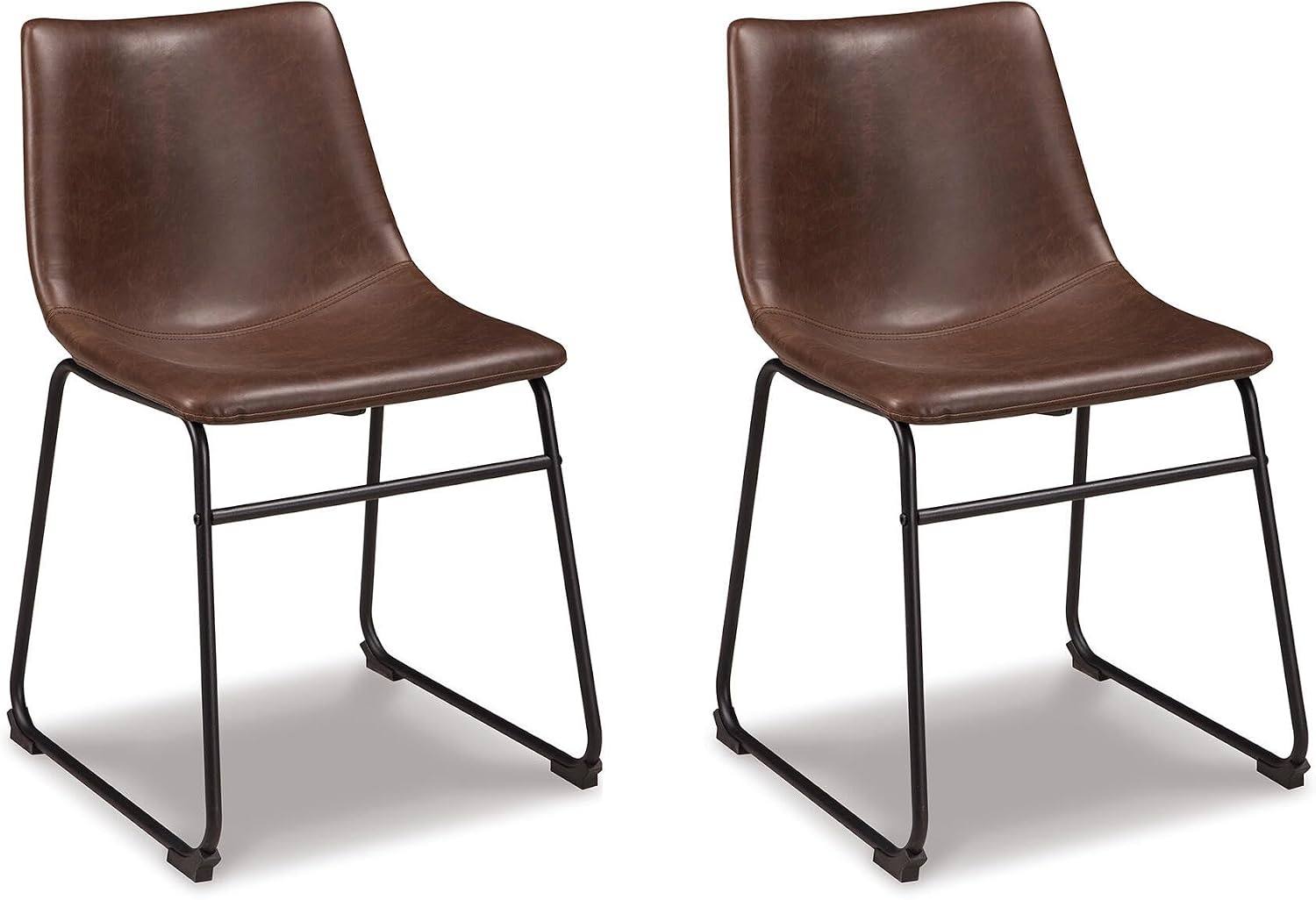 Signature Design by Ashley Mid Century Centiar 18.75" Dining Bucket Chair, 2 Count, Black and Brown