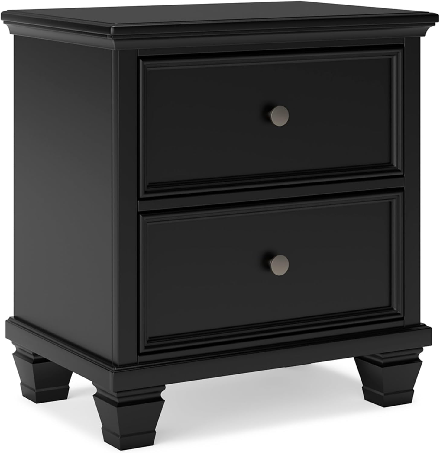 Signature Design by Ashley Lanolee Classic 2 Drawer Nightstand for Bedroom, 26.75" Tall, Black