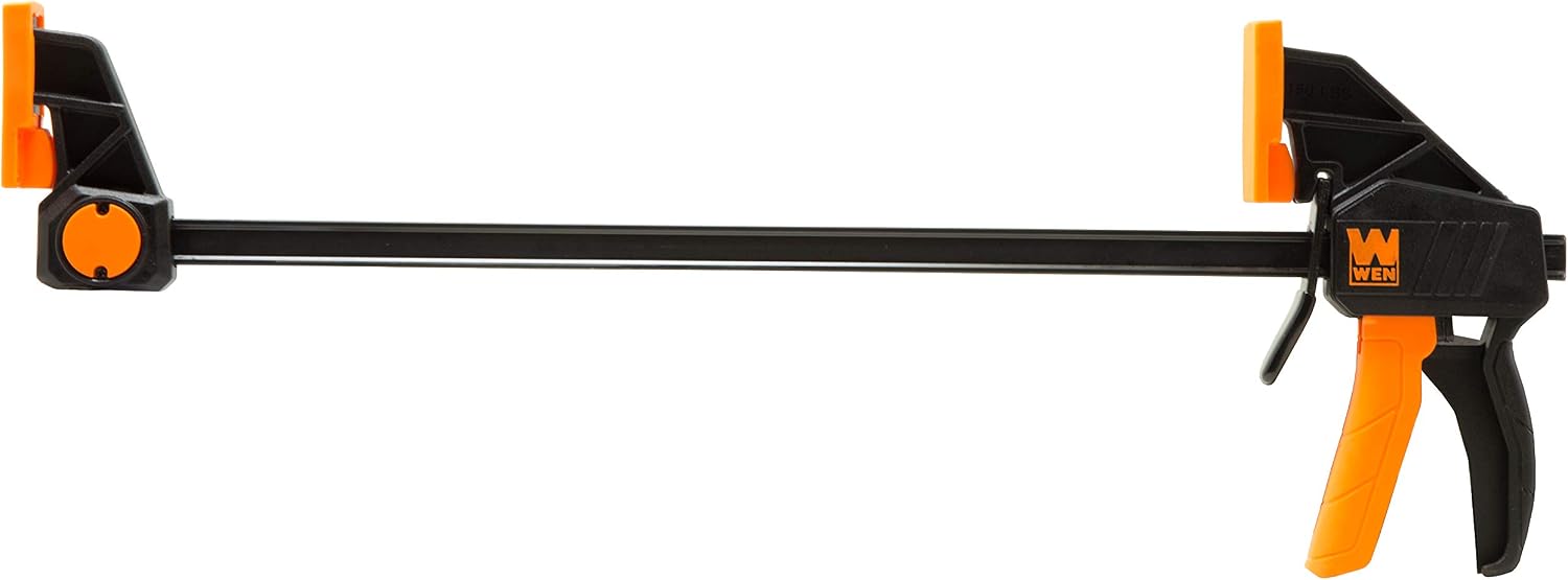 WEN CLR122 12-Inch Heavy Duty Steel Bar Clamps and Spreaders with 2.3-Inch Throat, Two Pack, Black