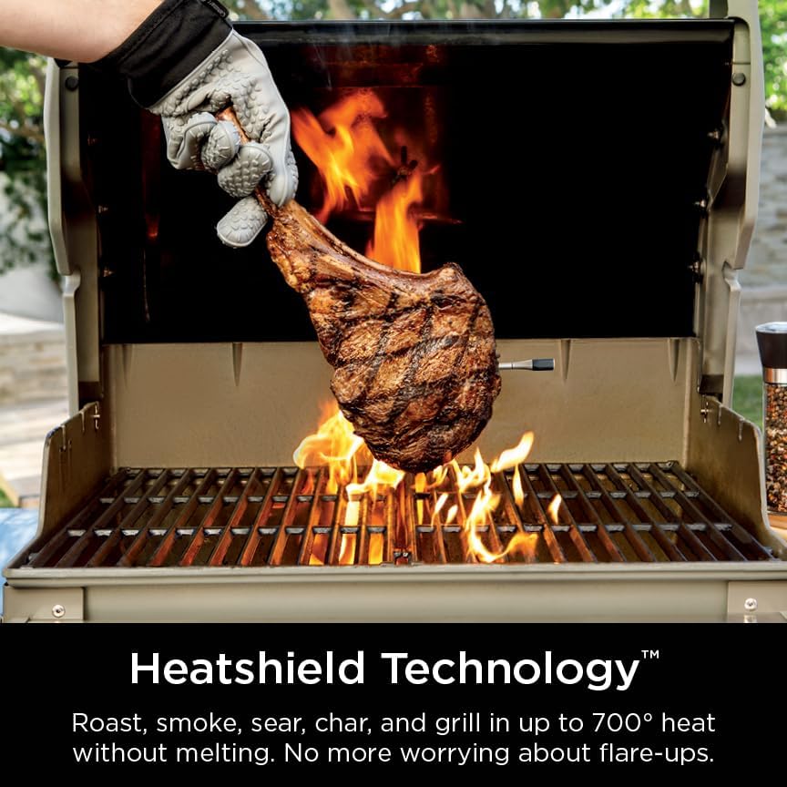 Ninja Meat Thermometer ProChef Wireless Probe for Indoor & Outdoor Air Fryer, Grill, Cooking, Smoker, Oven, Roaster, Long Range Bluetooth App Connection, Flareup Resistant, Waterproof, US Only, WP100
