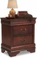 Signature Design by Ashley Alisdair Traditional 2 Drawer Nightstand, 23.75" Tall, Dark Brown