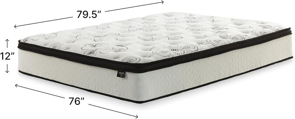 Signature Design by Ashley Chime Hybrid King 12" Mattress with Gel Memory Foam, Medium Firm, Pressure Relief, Fiberglass Free Mattress in a Box