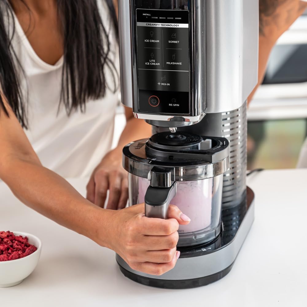 Ninja CREAMi Ice Cream Maker 5 One-Touch Programs with Two 16oz. Pints with Storage Lids NC300