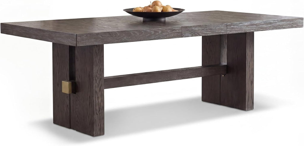 Signature Design by Ashley Burkhaus Rectangle Dining Room Extension Table, Removable Center Leaf, Seats up to 8, Wood, 40" W x 90" D x 30.25" H, Dark Brown