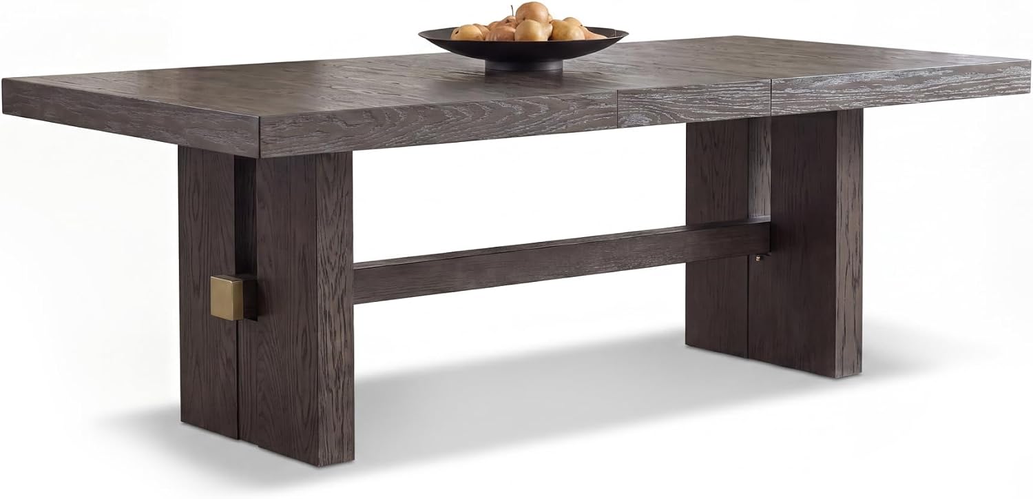 Signature Design by Ashley Burkhaus Rectangle Dining Room Extension Table, Removable Center Leaf, Seats up to 8, Wood, 40" W x 90" D x 30.25" H, Dark Brown