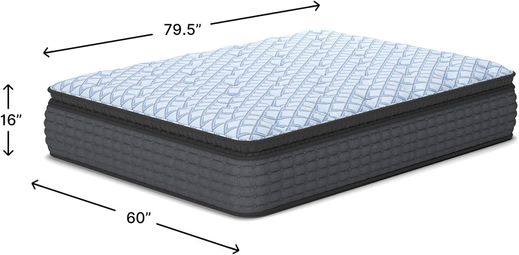 Signature Design by Ashley Destin Cove PT Extra Plush 16 Inch Mattress with Low Motion Transfer and Temperature Regulating, Mattress in a Box, Queen