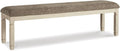 Signature Design by Ashley Bolanburg Casual 65" Upholstered Dining Room Bench with Foam Cushion, Antique Cream & Brown