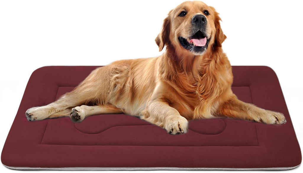Large Dog Bed Soft Dog Crate Pad Mat, 42 in Non-Slip Bottom Washable Dog Sleeping Mattress Pet Beds Cat Bed Kennel Pad, Dark Blue Gray