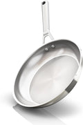 Ninja EverClad Commercial-Grade Stainless Steel 10.25" Fry Pan, Tri-Ply Pans, Oven Safe to 600°F, All Stovetops & Induction Compatible, Stainless, C90026