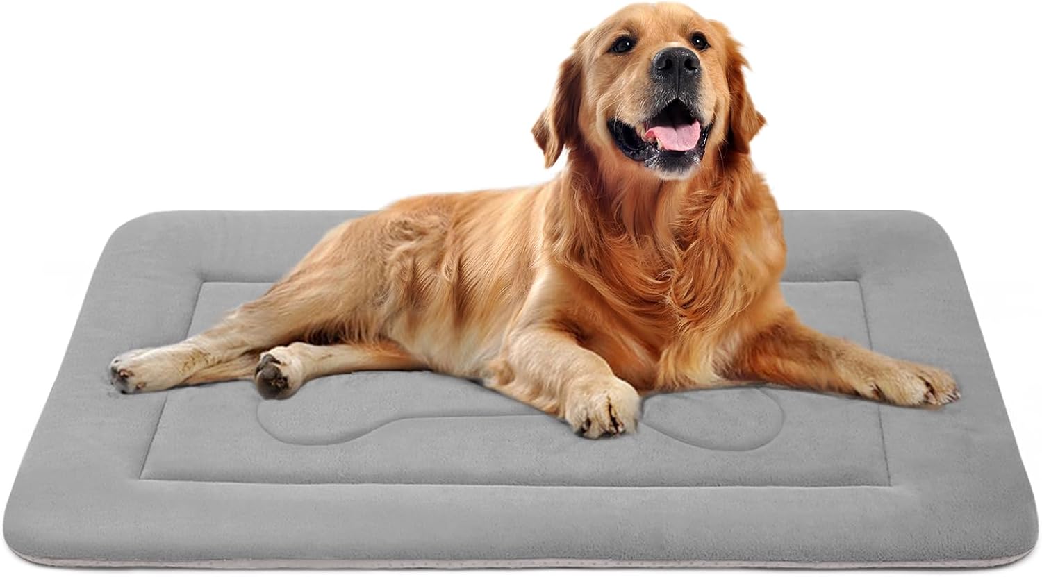 Large Dog Bed Soft Dog Crate Pad Mat, 42 in Non-Slip Bottom Washable Dog Sleeping Mattress Pet Beds Cat Bed Kennel Pad, Dark Blue Gray