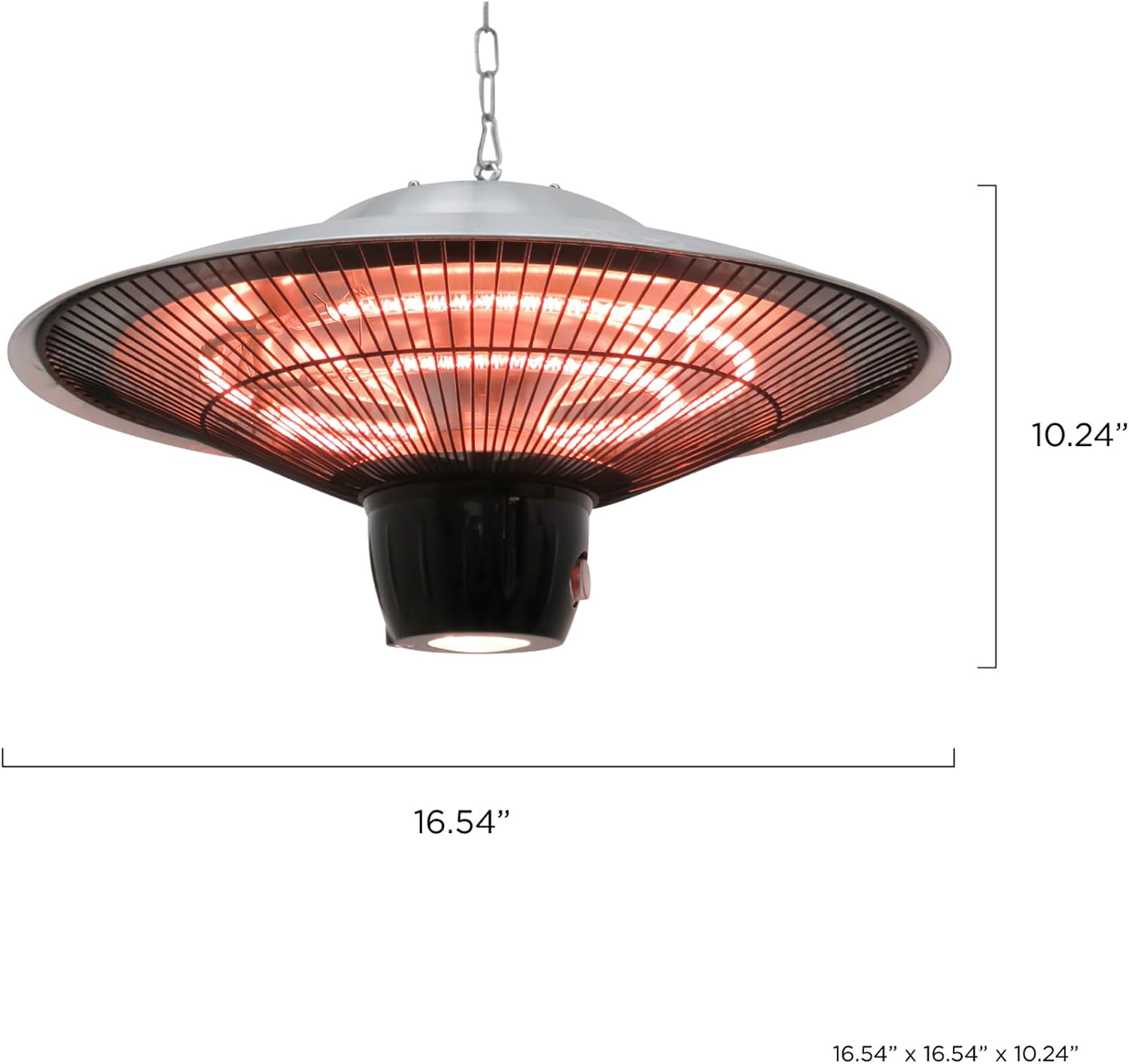 Westinghouse Outdoor Ceiling Patio Heater, Water Resistant, Adjustable Heat Output Up to 1500W, Auto Shut Off Overheat Protection, Hanging Infrared Heater for Patio Cover, Gazebo, Pergola, & More