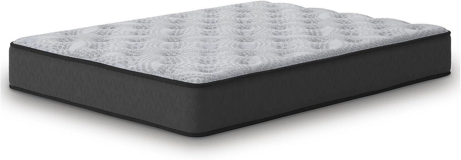 Signature Design by Ashley Comfort Plus 10 Inch Medium Stain Resistant Gel Memory Foam Hybrid Mattress with Edge Support for Cool Sleep and Pressure Relief, Queen, Fiberglass-Free, Mattress in A Box