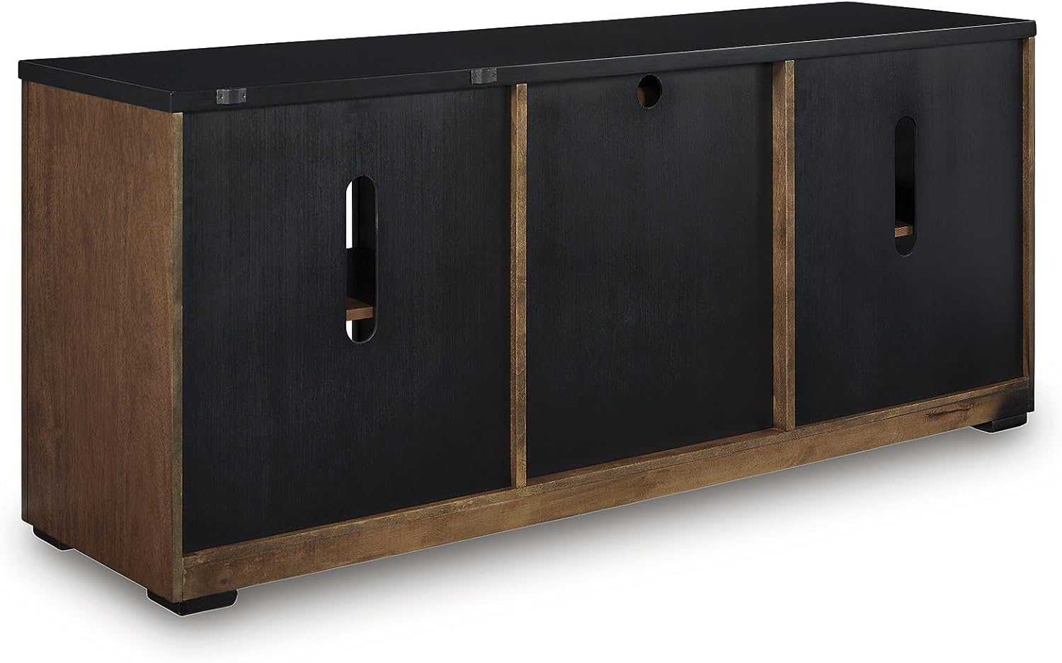 Signature Design by Ashley Kallari Casual Credenza with Anti-Tipping and Adjustable Shelf, Dark Brown & Black