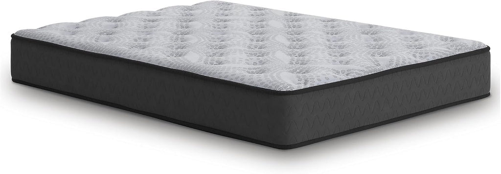Signature Design by Ashley Comfort Plus 10 Inch Medium Stain Resistant Gel Memory Foam Hybrid Mattress with Edge Support for Cool Sleep and Pressure Relief, Queen, Fiberglass-Free, Mattress in A Box