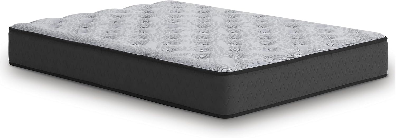 Signature Design by Ashley Comfort Plus 10 Inch Medium Stain Resistant Gel Memory Foam Hybrid Mattress with Edge Support for Cool Sleep and Pressure Relief, Queen, Fiberglass-Free, Mattress in A Box