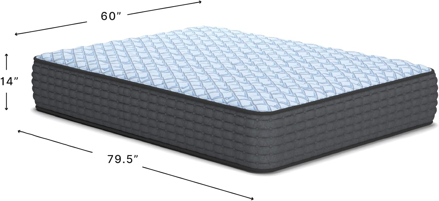 Signature Design by Ashley Destin Cove Firm Extra Firm 14 Inch Mattress with Low Motion Transfer and Temperature Regulating, Mattress in a Box, Queen