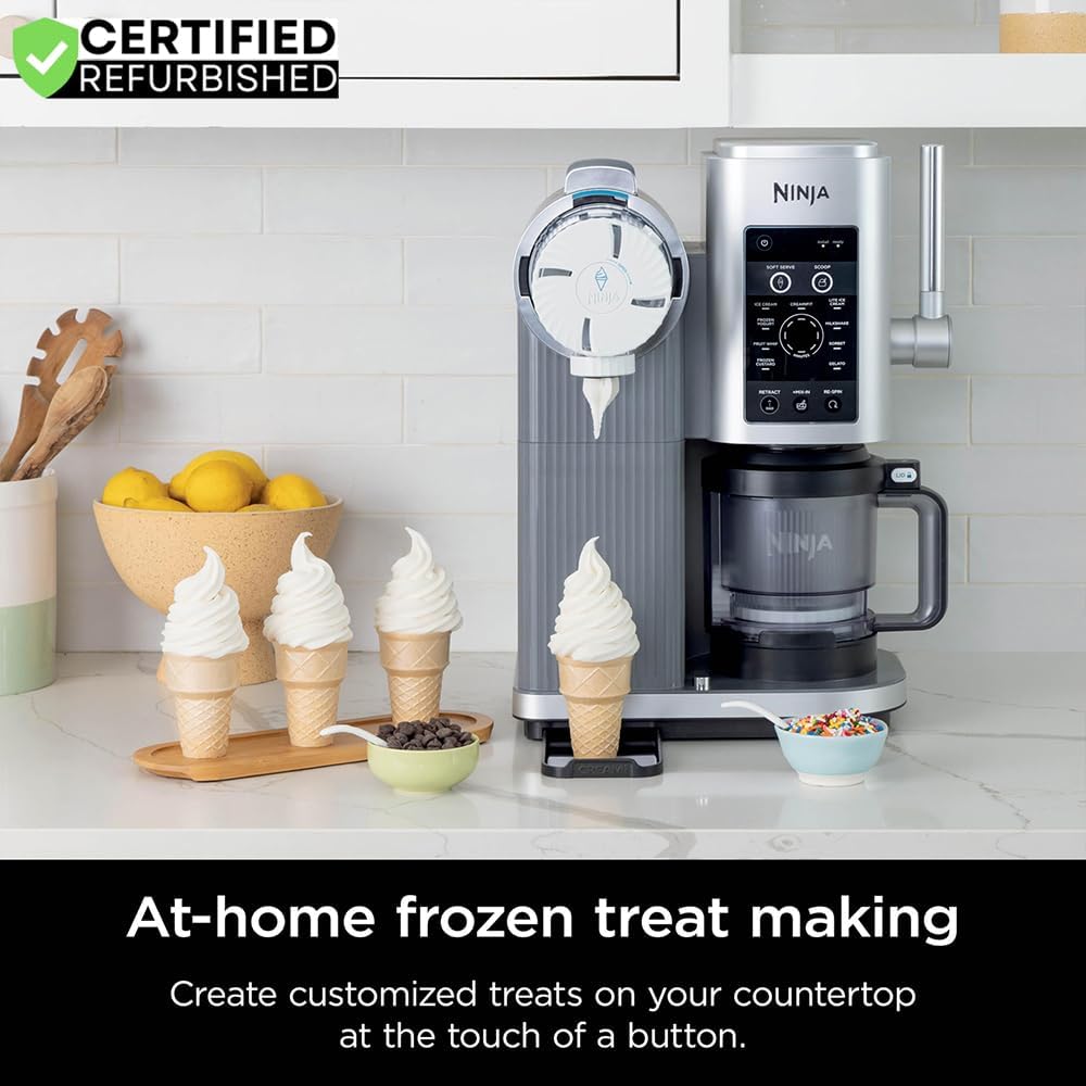 Ninja NC701 CREAMi Swirl 13-in-1 Soft Serve Ice Cream Machine (Renewed) Bundle with 2 YR CPS Enhanced Protection Pack