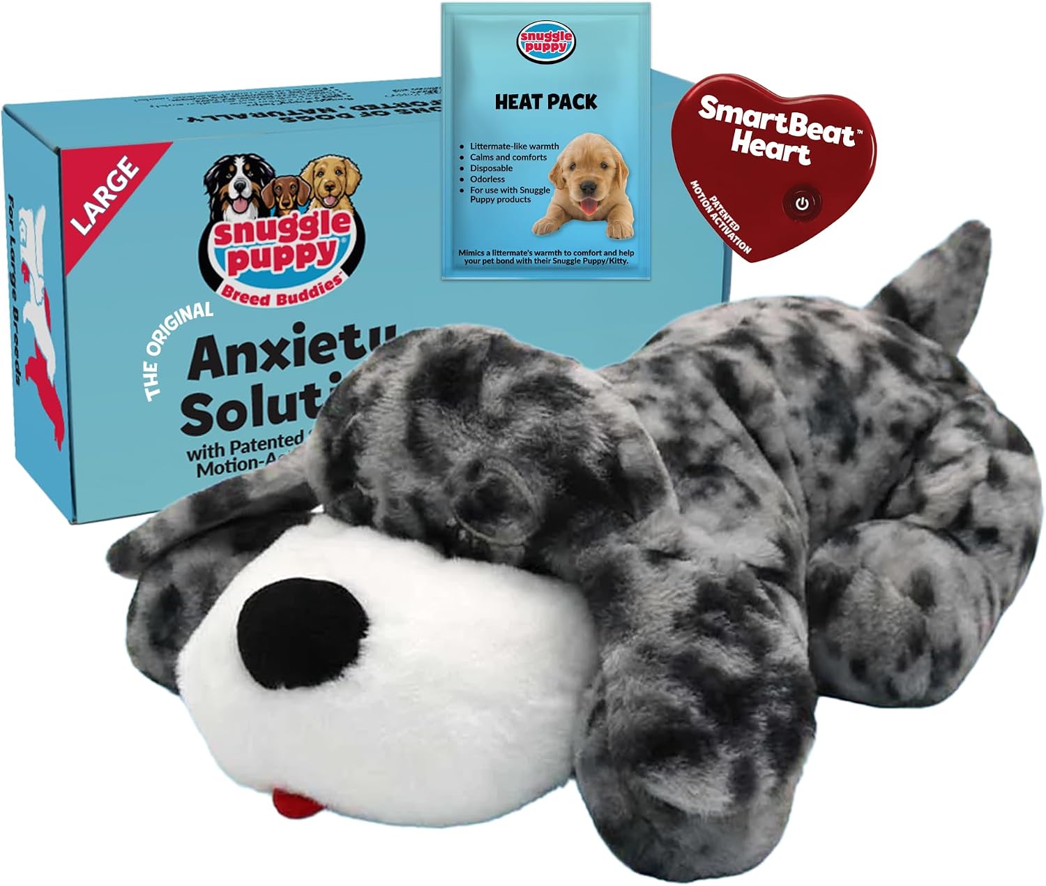 Snuggle Puppy Original Heartbeat Puppy Toy with Real-Feel Pulse & Heat Pack, Calming Sleep Aid for Puppy Anxiety, Crate Training, First Nights & New Puppy Transition - Biscuit