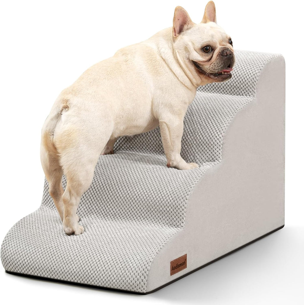 Aodisman Dog Stairs for Small Dogs,3 Step Dog Ramp for Couch and Bed,Pet Stairs with Non-Slip Bottom for Old Cats,Indoor Pet Steps,Comfort,Durable,15.4" H