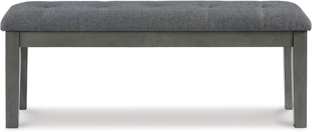 Signature Design by Ashley Hallanden Rustic Tufted Upholstered Dining Room Bench, Gray