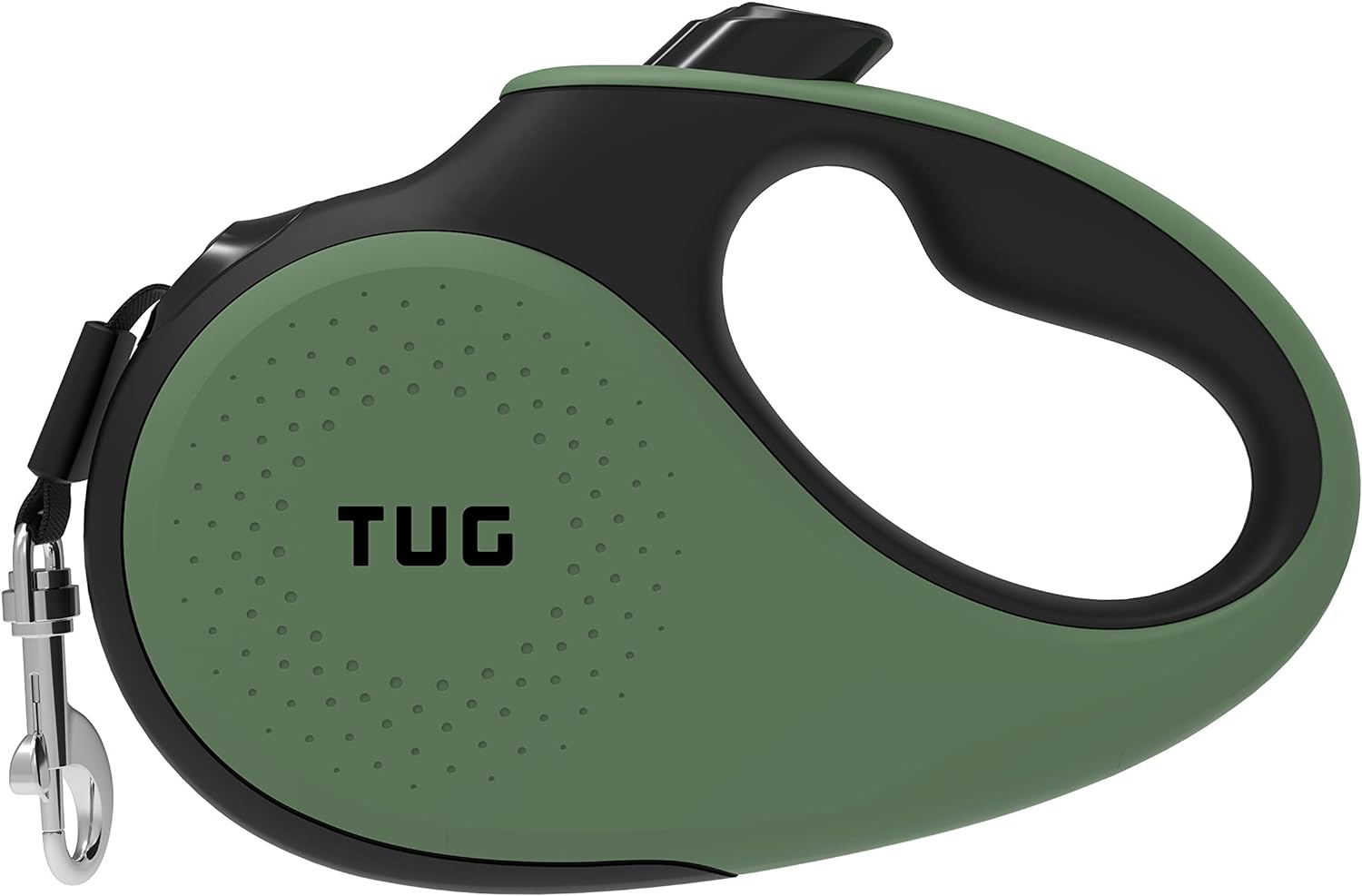 TUG 360° Tangle-Free Retractable Dog Leash | 16 ft Strong Nylon Tape | One-Handed Brake, Pause, Lock (Medium, White)