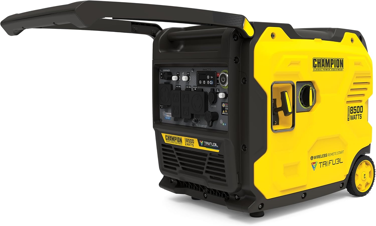 Champion Power Equipment 8500-Watt Wireless Remote Start Ultra Quiet Tri Fuel RV Ready Portable Inverter Generator with StartLINK, Free 3-Year Warranty