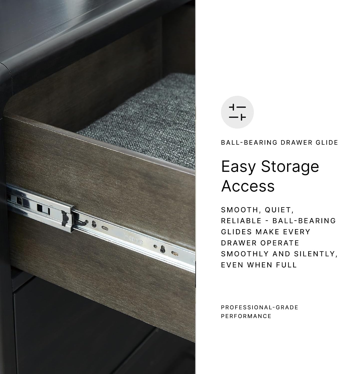 Signature Design by Ashley Rowanbeck Modern Seven-Drawer Dresser with Waterfall Edges, Nickel-Tone Hardware, Wood and Ash Veneer, Black Finish, 63.75' W
