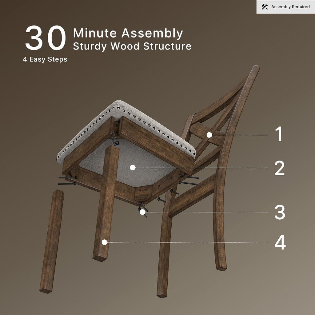 Signature Design by Ashley Moriville Modern Farmhouse 19" Upholstered Dining Room Chair, 2 Count, Brown