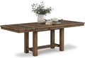 Signature Design by Ashley Moriville Rectangular Dining Extension Table, 2 Extension Leaves, Seats 8, 36" W x 86" D x 30.13" H, Wood & Acacia Veneer, Brown