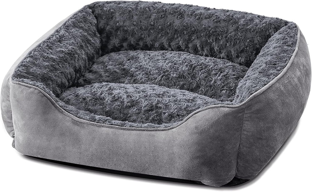 JOEJOY Rectangle Dog Bed for Large Medium Small Dogs - Washable Orthopedic Sofa Bed, Soft Breathable Puppy & Pet Cuddler, Durable Calming Dog Bed with Anti-Slip Bottom, Multiple Sizes, Beige