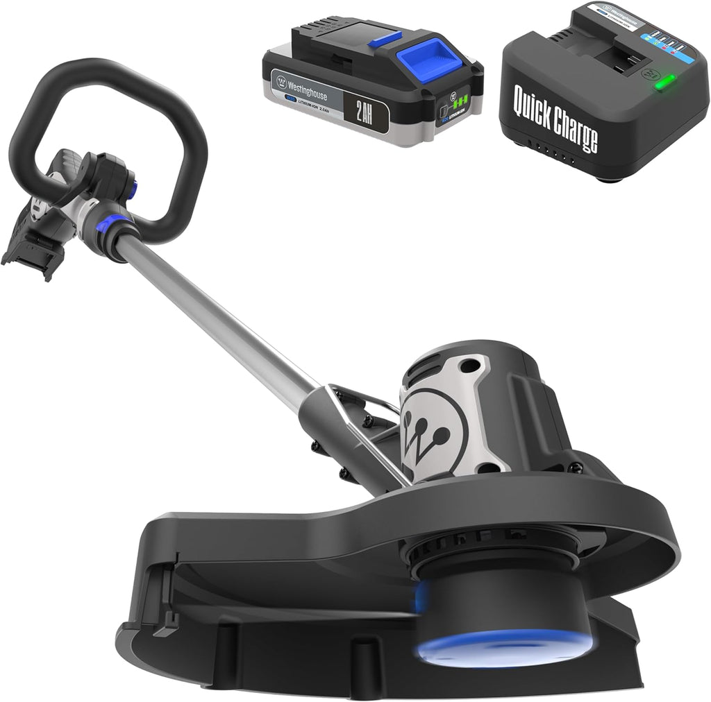 Westinghouse 20V 2-in-1 Cordless String Trimmer and Edger, 12 Inch Cutting Path with 2.0Ah Battery and Charger