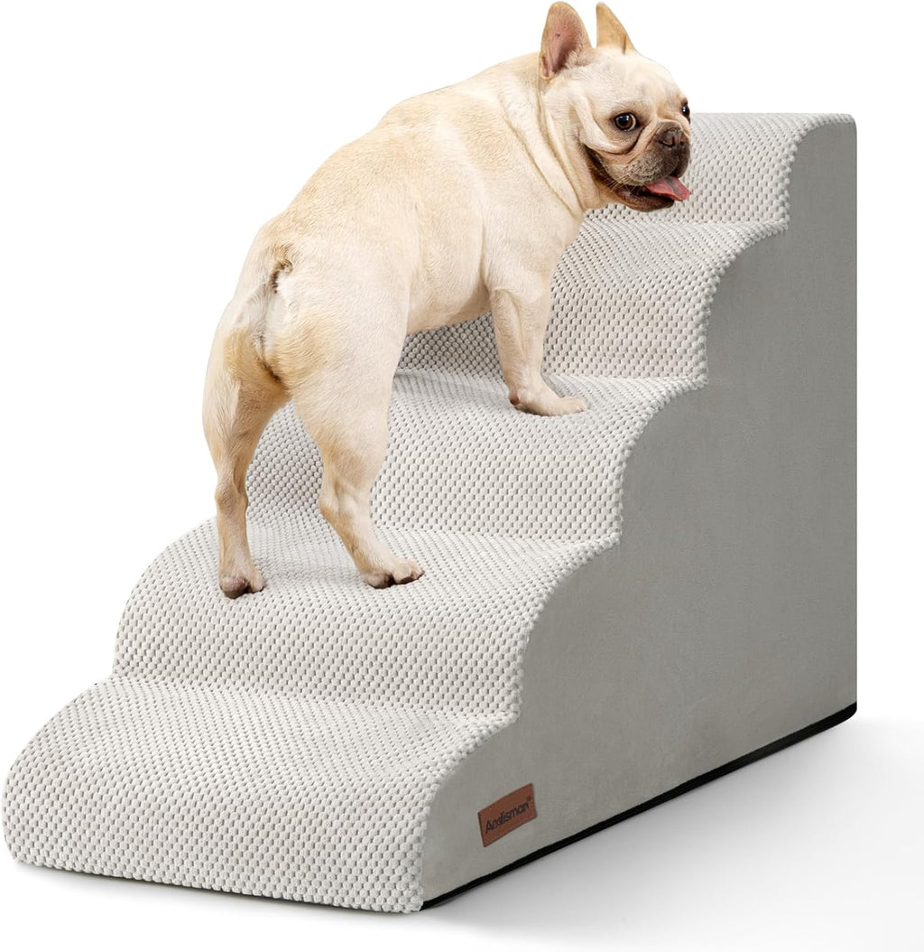 Aodisman Dog Stairs for Small Dogs,3 Step Dog Ramp for Couch and Bed,Pet Stairs with Non-Slip Bottom for Old Cats,Indoor Pet Steps,Comfort,Durable,15.4" H