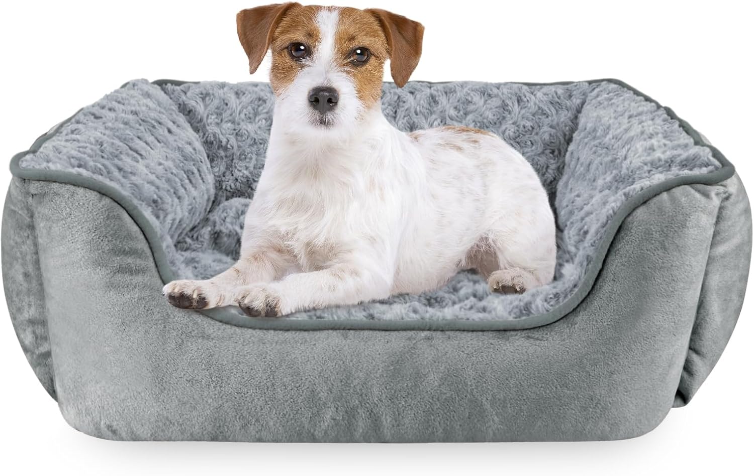 JOEJOY Rectangle Dog Bed for Large Medium Small Dogs - Washable Orthopedic Sofa Bed, Soft Breathable Puppy & Pet Cuddler, Durable Calming Dog Bed with Anti-Slip Bottom, Multiple Sizes, Beige