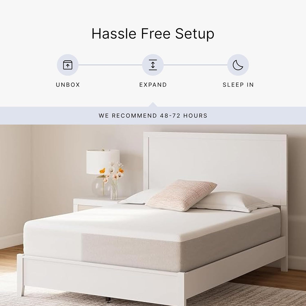 Signature Design by Ashley Queen Size Cool Max 12 Inch Medium Plush Cooling Gel Infused Memory Foam Mattress for Pressure Relief, Fiberglass-Free, Mattress in A Box