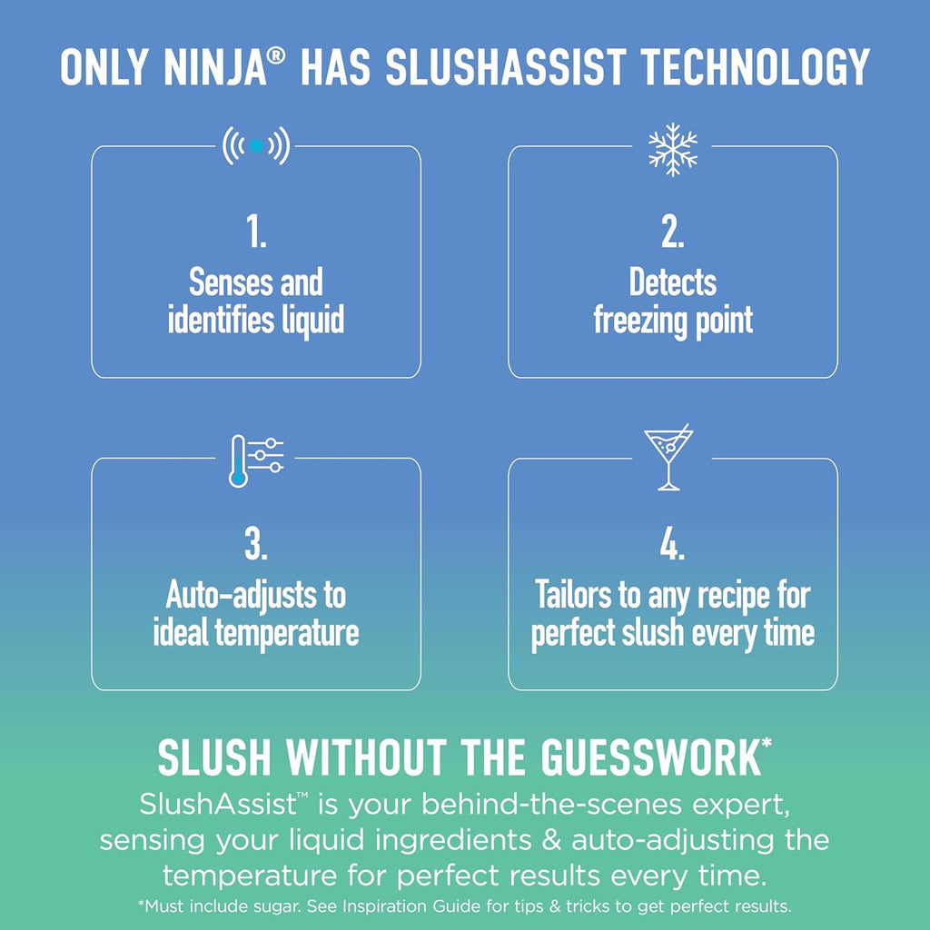 Ninja SLUSHi XL Smart Frozen Drink Maker & Slushi Machine | With SlushAssist Technology |128 oz. Capacity | Sodas, Margaritas, Frappes, Milkshakes & More | Crema | FS601BR