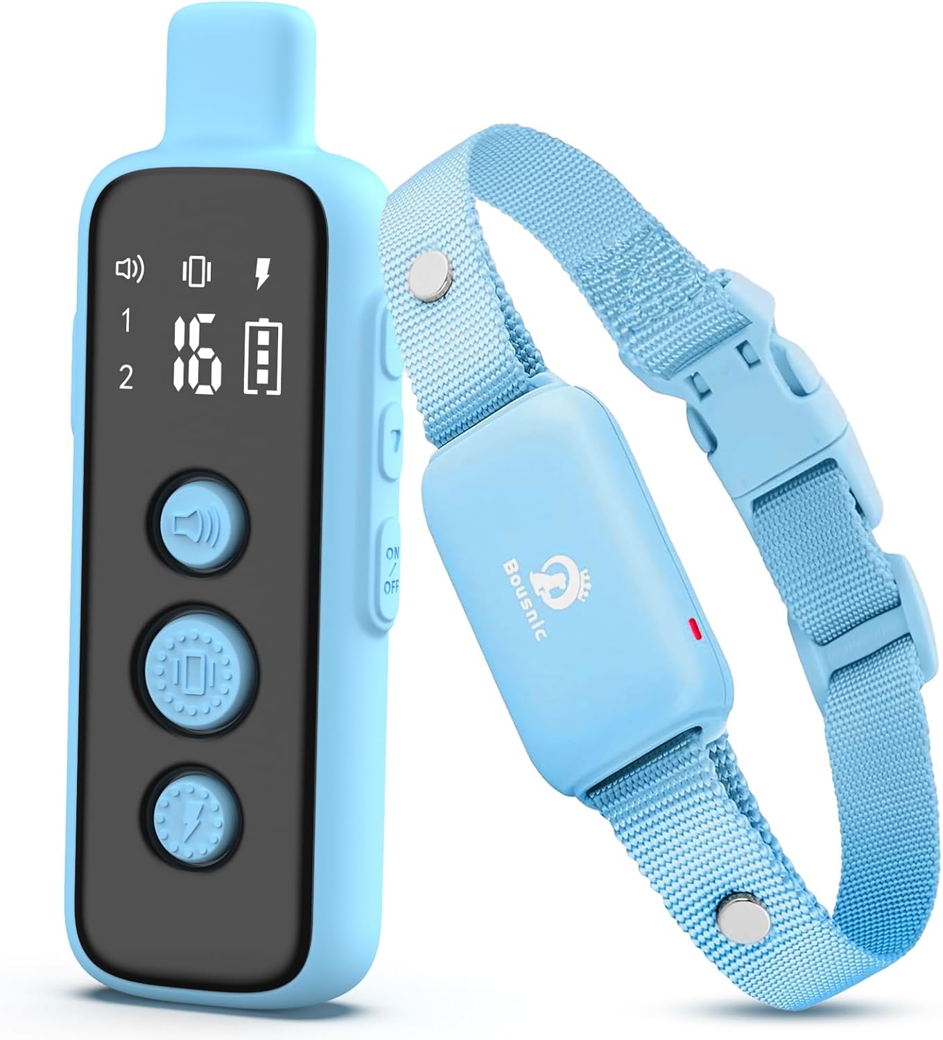 Bousnic Shock Collar for Dogs - Waterproof Rechargeable Dog Electric Training Collar with Remote for Small Medium Large Dogs with Beep, Vibration, Safe Shock Modes (8-120 Lbs) (Grey)