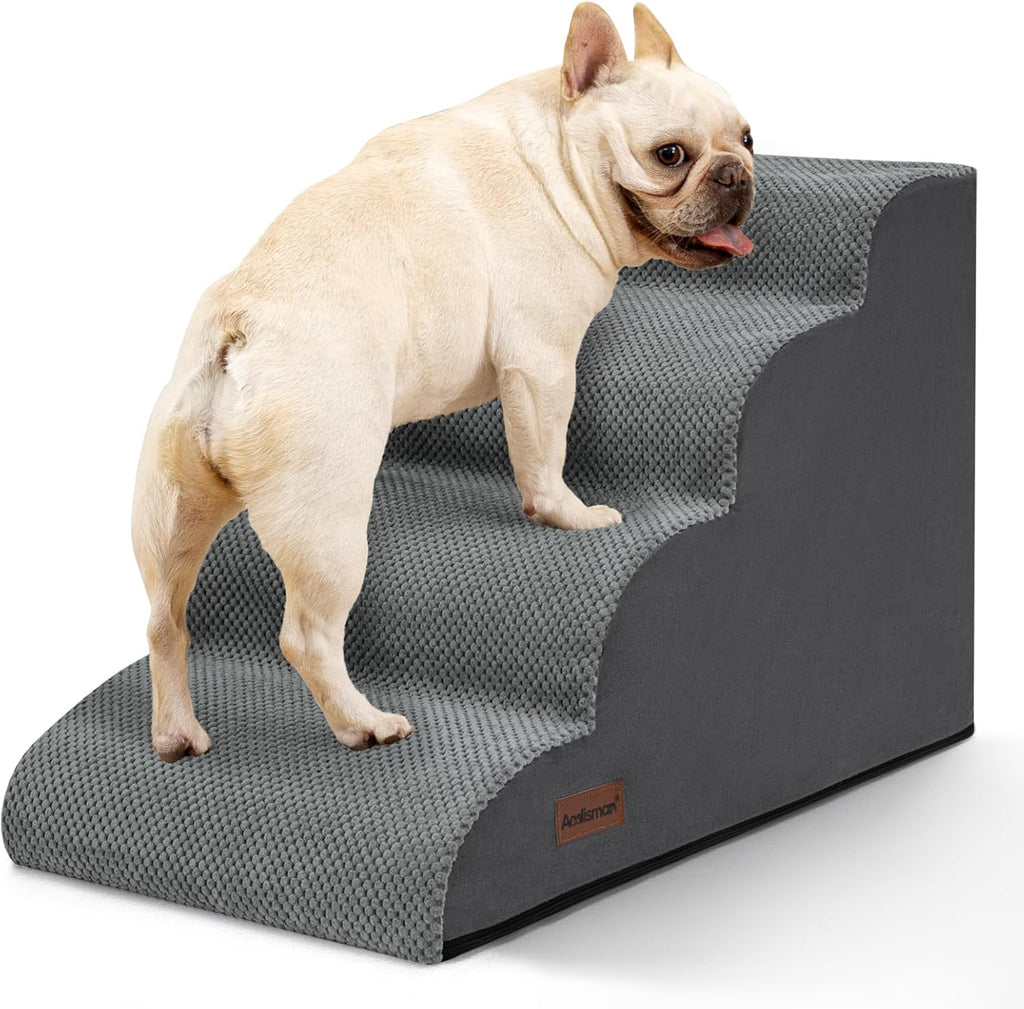 Aodisman Dog Stairs for Small Dogs,3 Step Dog Ramp for Couch and Bed,Pet Stairs with Non-Slip Bottom for Old Cats,Indoor Pet Steps,Comfort,Durable,15.4" H