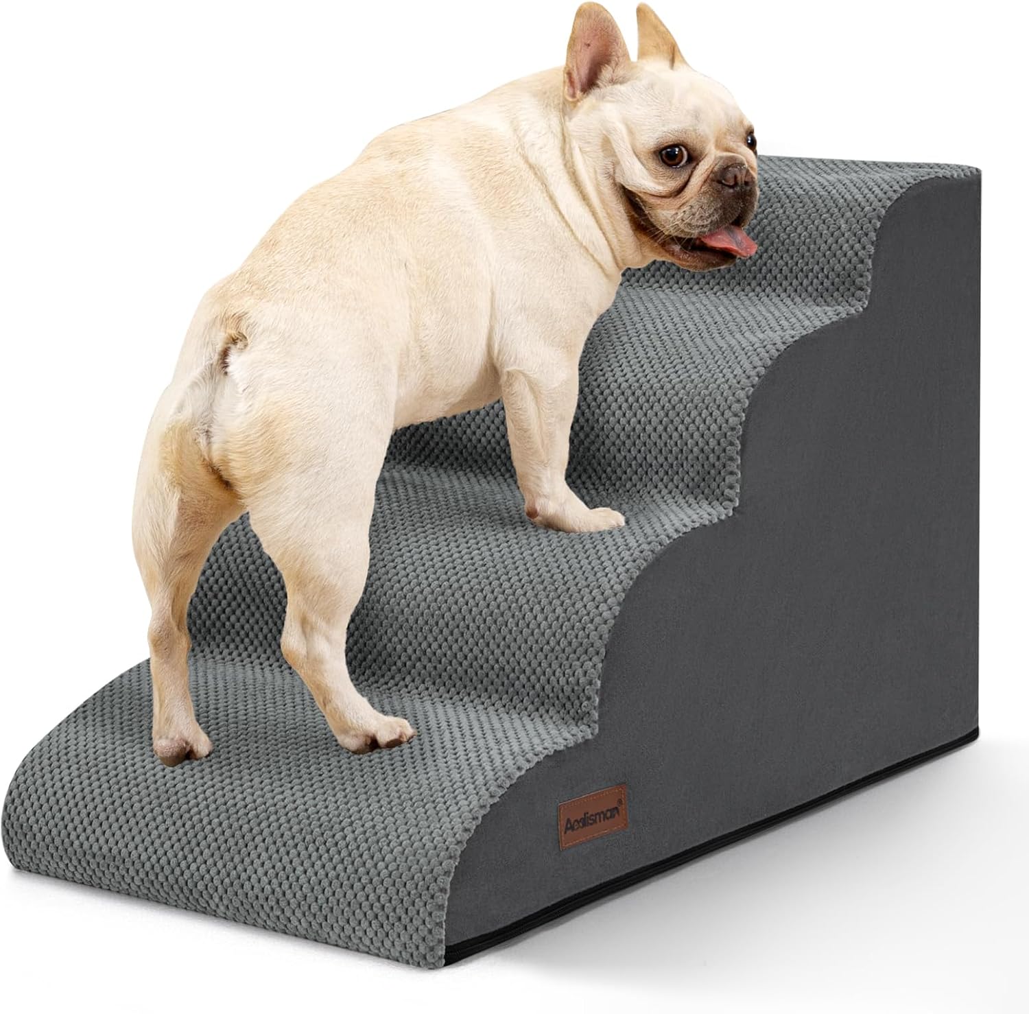 Aodisman Dog Stairs for Small Dogs,3 Step Dog Ramp for Couch and Bed,Pet Stairs with Non-Slip Bottom for Old Cats,Indoor Pet Steps,Comfort,Durable,15.4" H