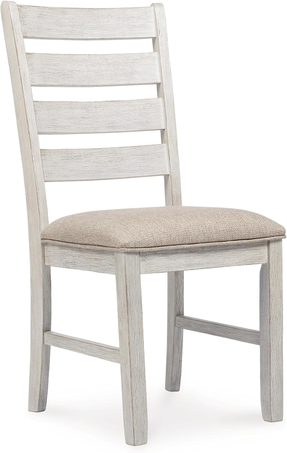 Signature Design by Ashley Skempton Modern Farmhouse Dining Room Chair, 2 Count, Ladderback Design, Wood, 17.75" W x 21.5" D x 38.63" H, White and Light Brown