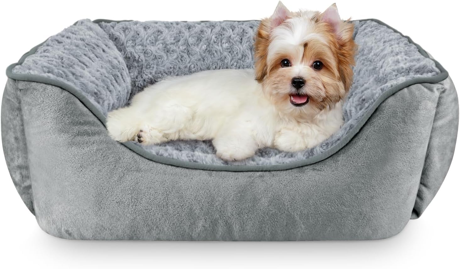 JOEJOY Rectangle Dog Bed for Large Medium Small Dogs - Washable Orthopedic Sofa Bed, Soft Breathable Puppy & Pet Cuddler, Durable Calming Dog Bed with Anti-Slip Bottom, Multiple Sizes, Beige