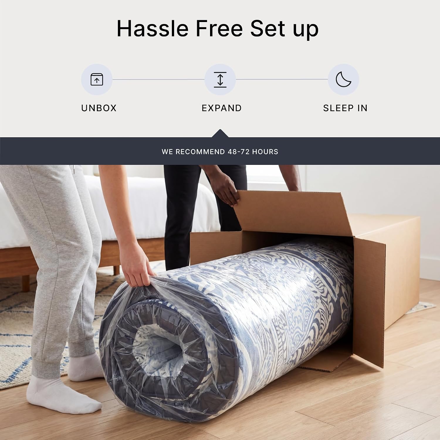 Signature Design by Ashley Firm Luxe 2.0 15 Inch Breathable Gel Latex Memory Foam Hybrid Mattress with Edge Support for Cool Sleep and Pressure Relief, Queen, Fiberglass-Free, Mattress in A Box