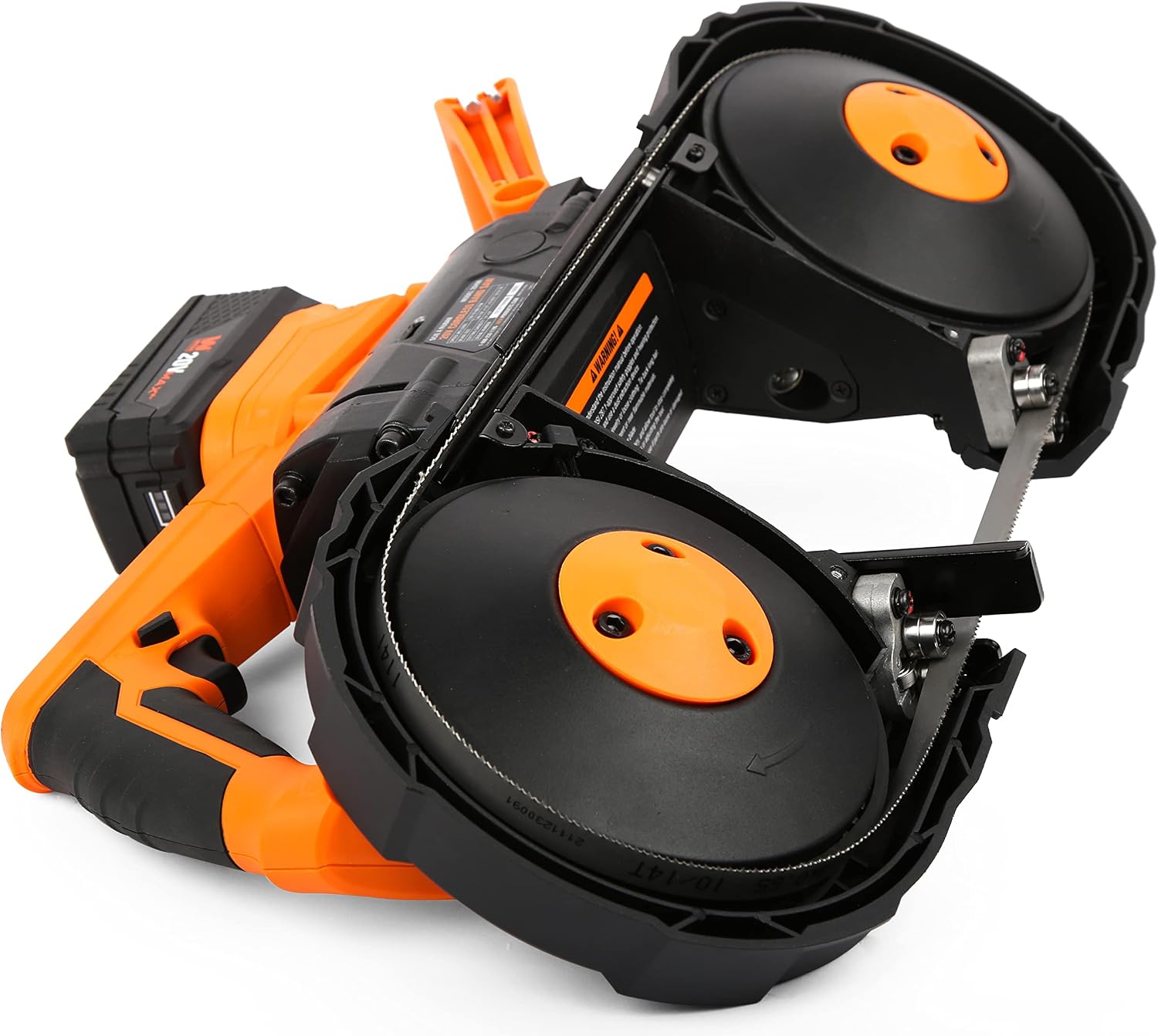 WEN Cordless Portable Bandsaw for Metal with Variable Speed, 20V Max 5.0 Ah Lithium-Ion Battery, and Charger (20496)